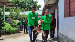 Senangnya Warga Banjarjo Dapat Bantuan 185 Ekor Kambing Dari Baznas RI